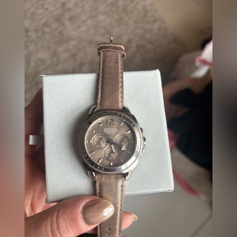 Coach brown metallic watch